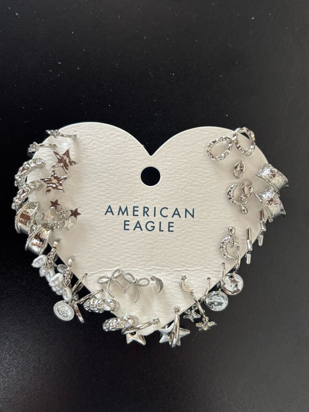 NWT American Eagle Outfitters Silver Mixed Stud & Dangle Earring Set 18 pairs
